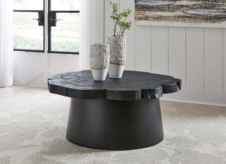Tampa Furniture Outlet - Ashley Furniture - Wimbell Coffee Table - Round Cocktail Table / Black - T970-8