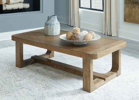 Tampa Furniture Outlet - Ashley Furniture - Cabalynn Coffee Table - Rectangular Cocktail Table / Light Brown - T974-1