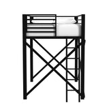 Talia Full Loft Bunk and Ladder in Black - Tampa Furniture Outlet