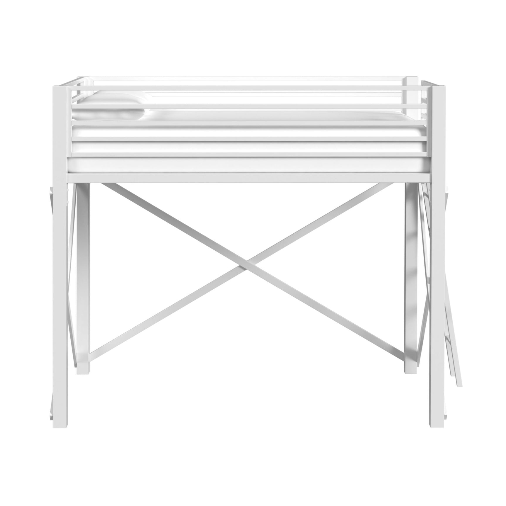 Talia Full Loft Bunk and Ladder in White - Tampa Furniture Outlet