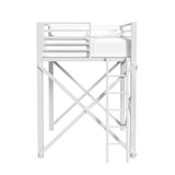 Talia Full Loft Bunk and Ladder in White - Tampa Furniture Outlet