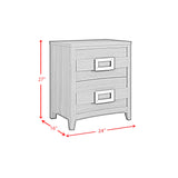 Tobias 2-Drawer Nightstand with USB in White
