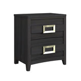 Tobias 2-Drawer Nightstand with USB in Black - Tampa Furniture Outlet