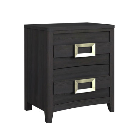 Tobias 2-Drawer Nightstand with USB in Black - Tampa Furniture Outlet