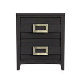 Tobias 2-Drawer Nightstand with USB in Black - Tampa Furniture Outlet