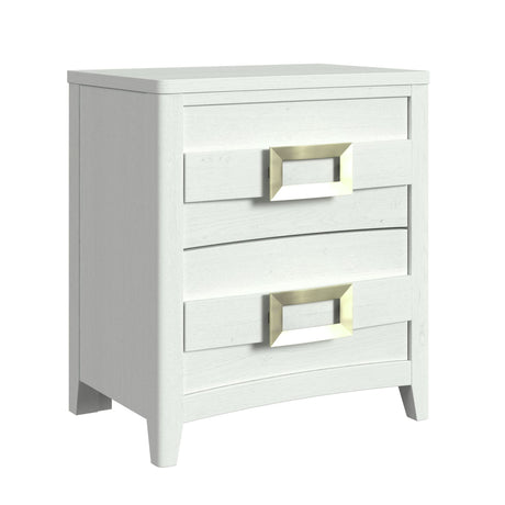 Tobias 2-Drawer Nightstand with USB in White