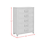 Tobias 5-Drawer Chest in White