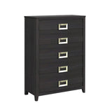 Tobias 5-Drawer Chest in Black - Tampa Furniture Outlet