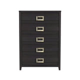 Tobias 5-Drawer Chest in Black - Tampa Furniture Outlet