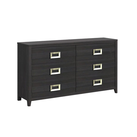 Tobias 6-Drawer Dresser in Black - Tampa Furniture Outlet