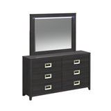 Tobias Dresser and Mirror Set with LED in Black - Tampa Furniture Outlet