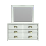 Tobias Dresser and Mirror Set with LED in White - Tampa Furniture Outlet