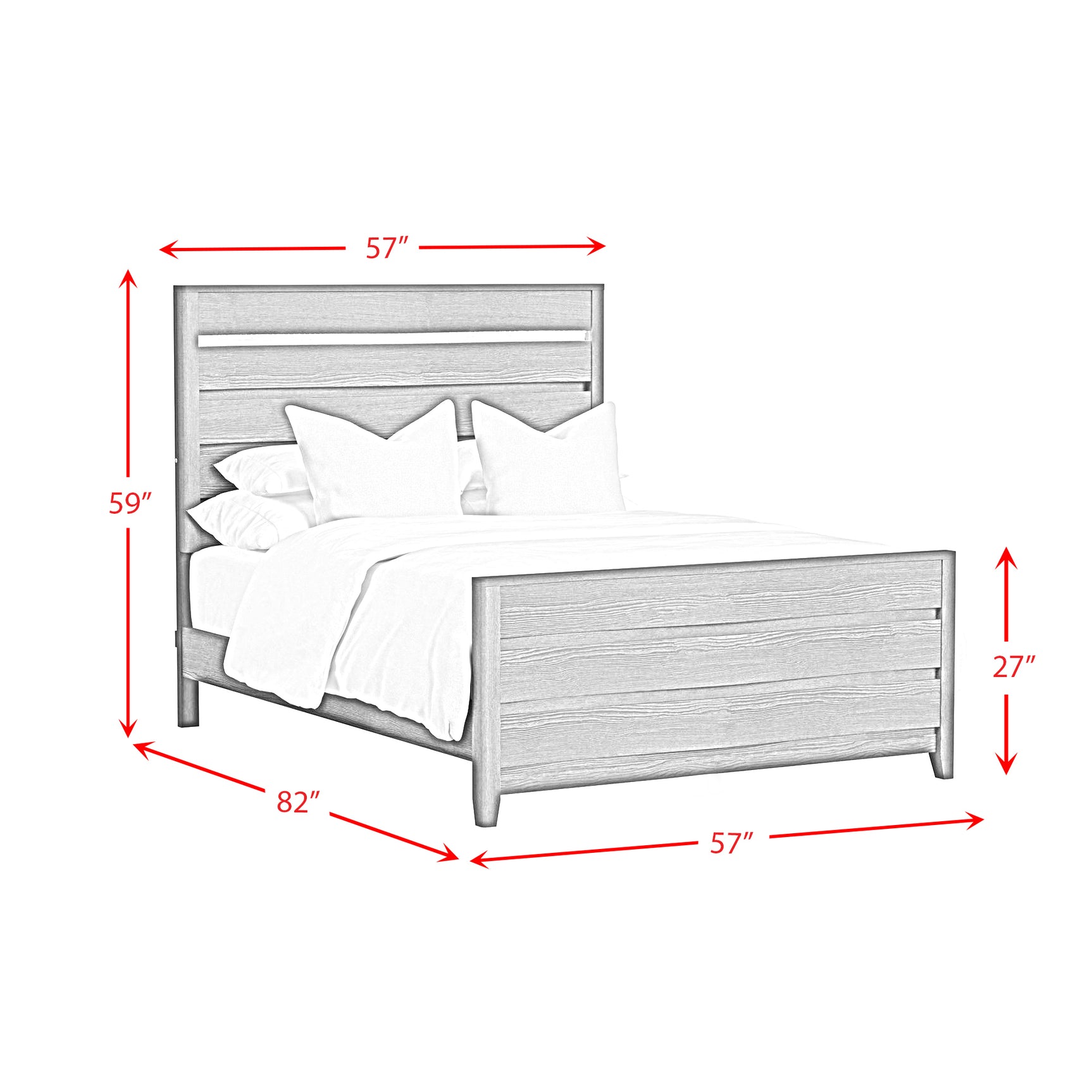 Tobias Full Bed with LED in White - Tampa Furniture Outlet