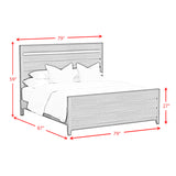 Tobias King Bed with LED in White