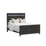 Tobias Queen Bed with LED in Black - Tampa Furniture Outlet