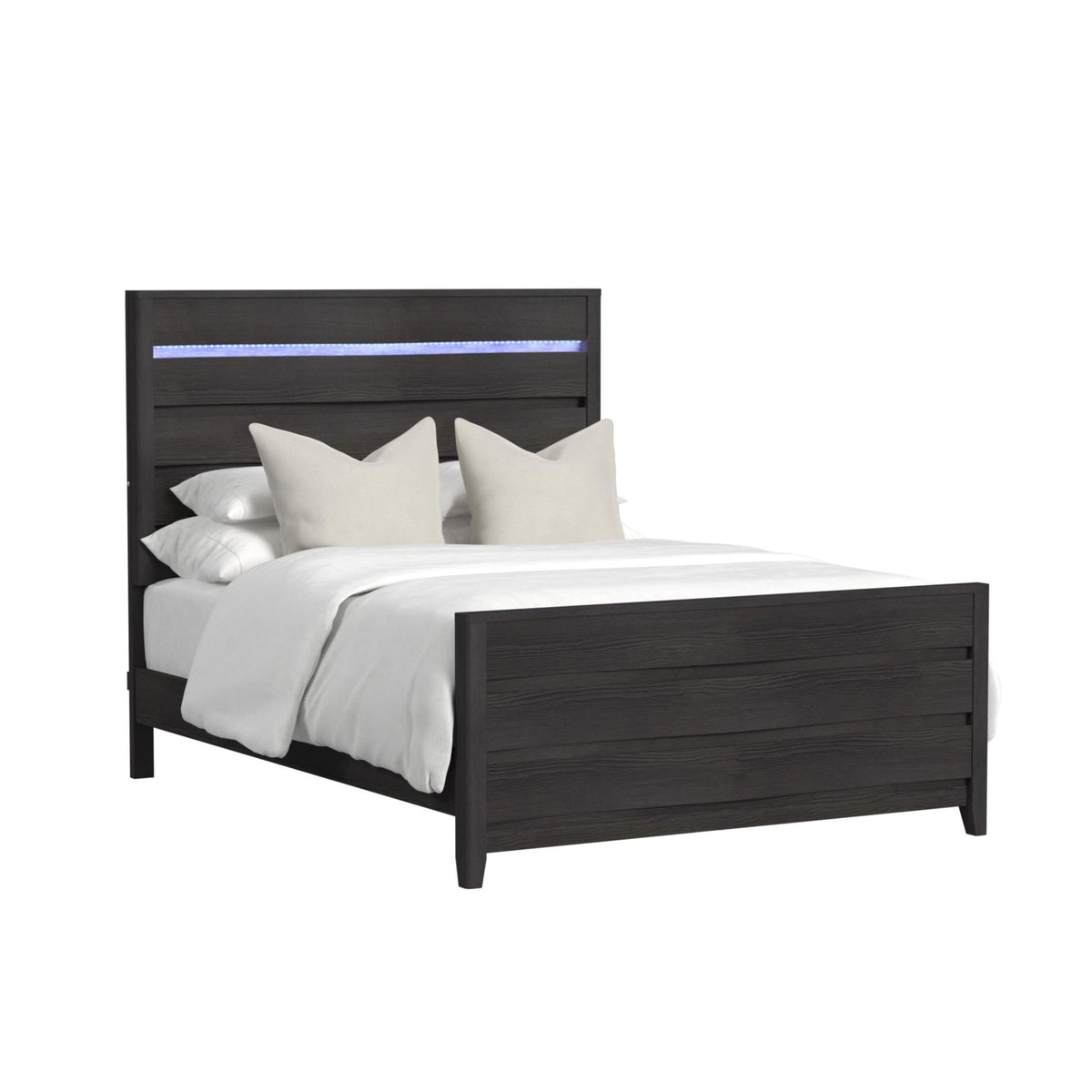 Tobias Full Bed with LED in Black