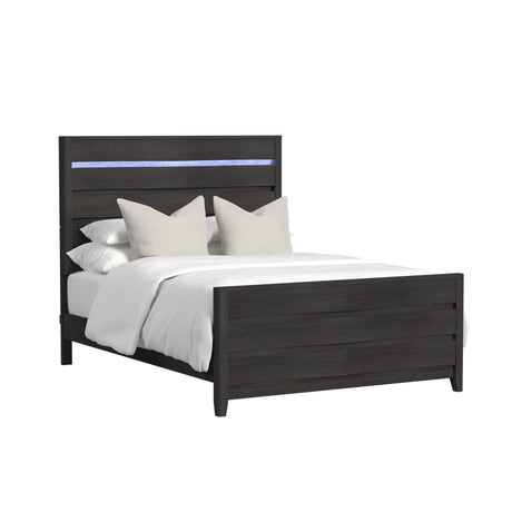 Tobias Full Bed with LED in Black