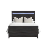 Tobias Queen Bed with LED in Black - Tampa Furniture Outlet
