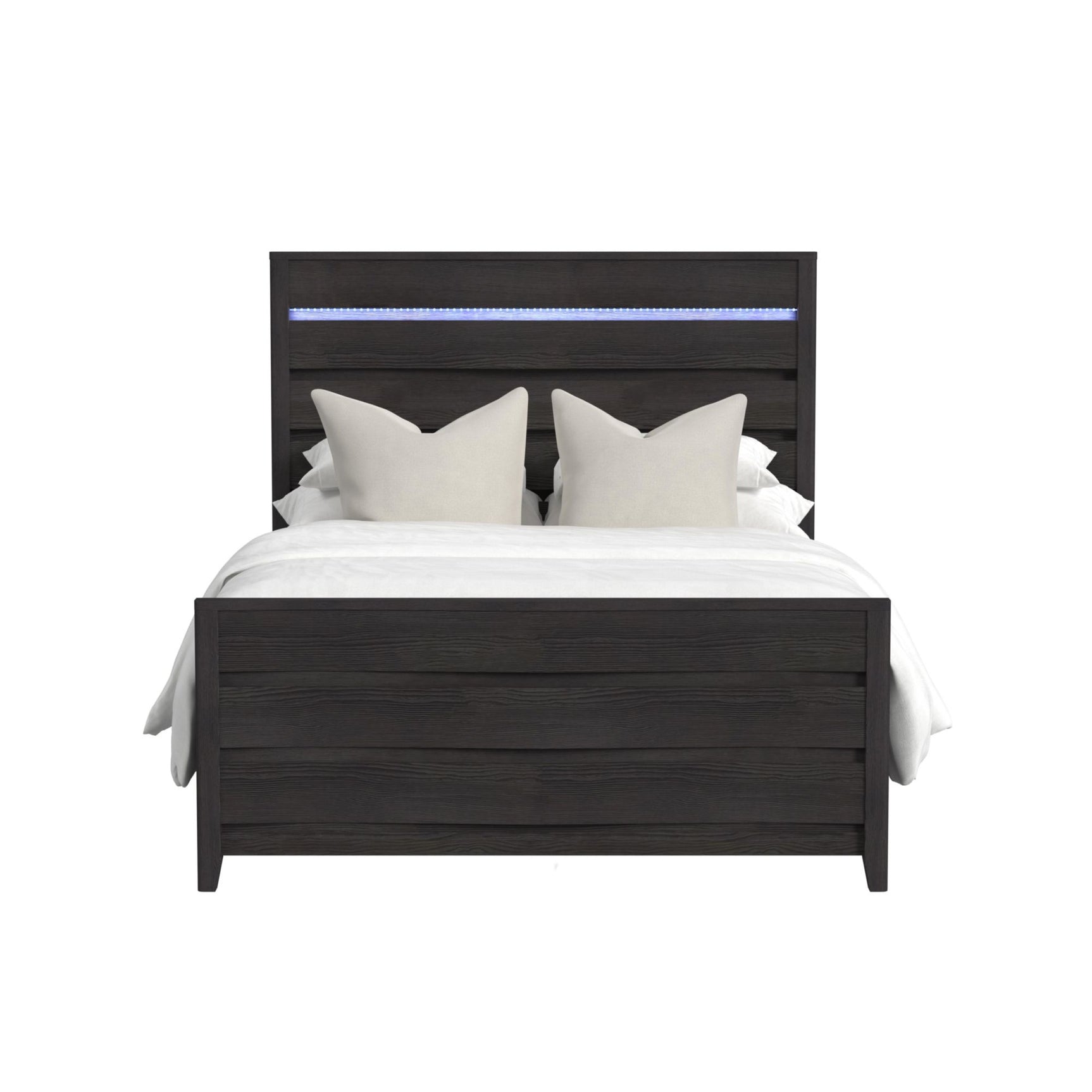 Tobias Queen Bed with LED in Black - Tampa Furniture Outlet