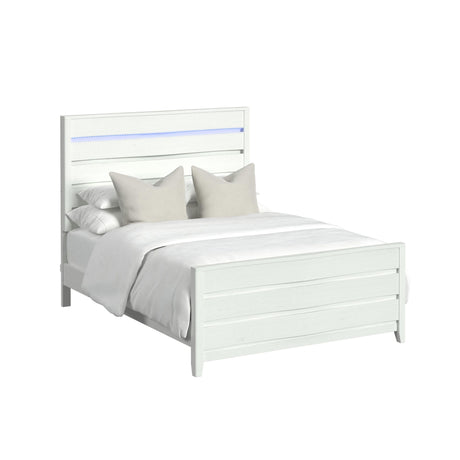 Tobias Full Bed with LED in White - Tampa Furniture Outlet