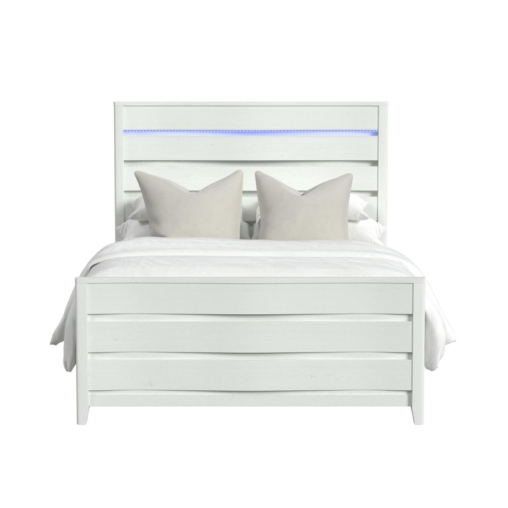 Tobias Queen Bed with LED in White