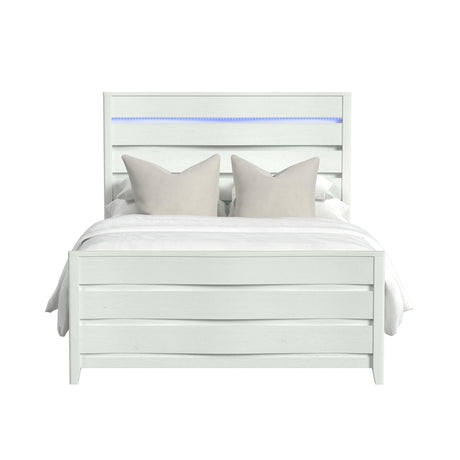 Tobias Queen Bed with LED in White