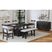 Transcend Counter Bench with Light Grey Fabric in Charcoal – SKU D-12980-3-CBN | Elements