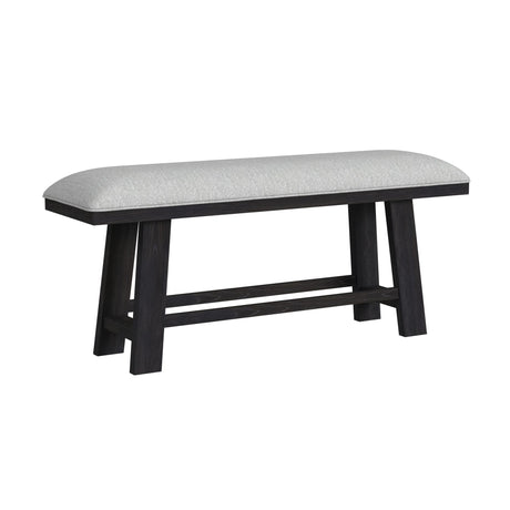 Transcend Counter Bench with Light Grey Fabric in Charcoal - Tampa Furniture Outlet