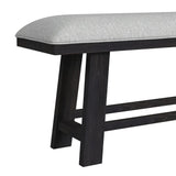 Transcend Counter Bench with Light Grey Fabric in Charcoal - Tampa Furniture Outlet