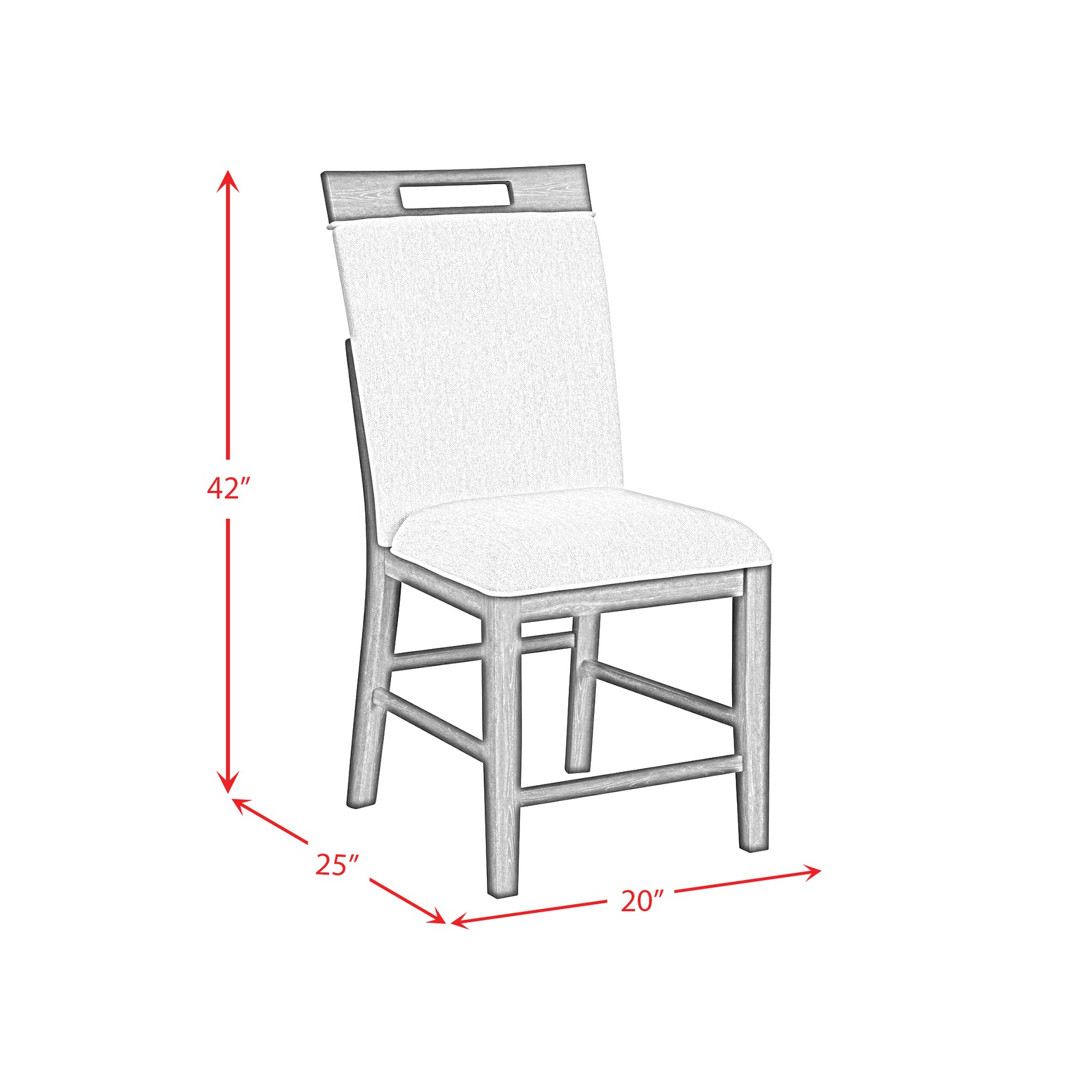 Transcend Counter Side Chair with Light Grey Fabric in Charcoal (2 Per Carton) - Tampa Furniture Outlet