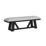Transcend Dining Bench with Light Grey Fabric in Charcoal - Tampa Furniture Outlet