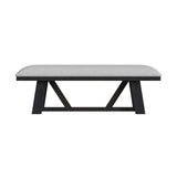 Transcend Dining Bench with Light Grey Fabric in Charcoal - Tampa Furniture Outlet