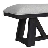 Transcend Dining Bench with Light Grey Fabric in Charcoal - Tampa Furniture Outlet