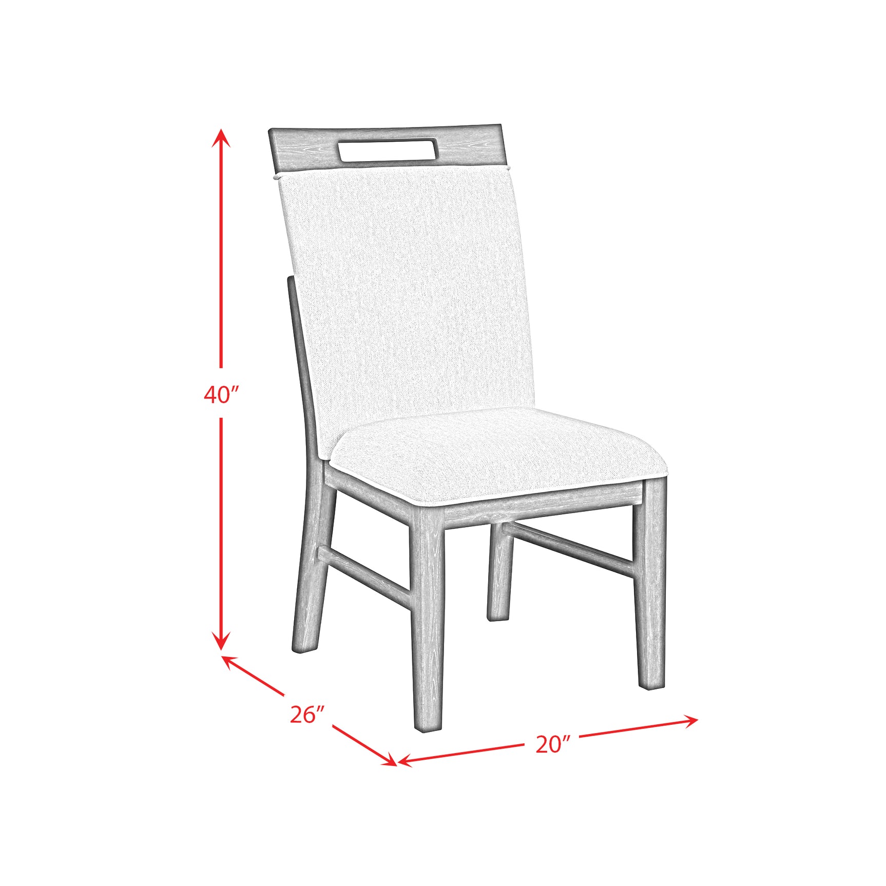 Transcend Dining Side Chair with Light Grey Fabric in Charcoal (2 Per Carton) - Tampa Furniture Outlet