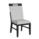 Transcend Dining Side Chair with Light Grey Fabric in Charcoal (2 Per Carton) - Tampa Furniture Outlet