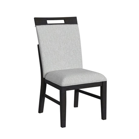 Transcend Dining Side Chair with Light Grey Fabric in Charcoal (2 Per Carton)
