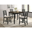 Tulane 5pc Counter Table & 4 Counter Chairs with Beige Fabric in Oak & Black – SKU D-14460-8-5CS | Elements