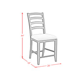 Tulane 5pc Counter Table & 4 Counter Chairs with Beige Fabric in Oak & Black - Tampa Furniture Outlet