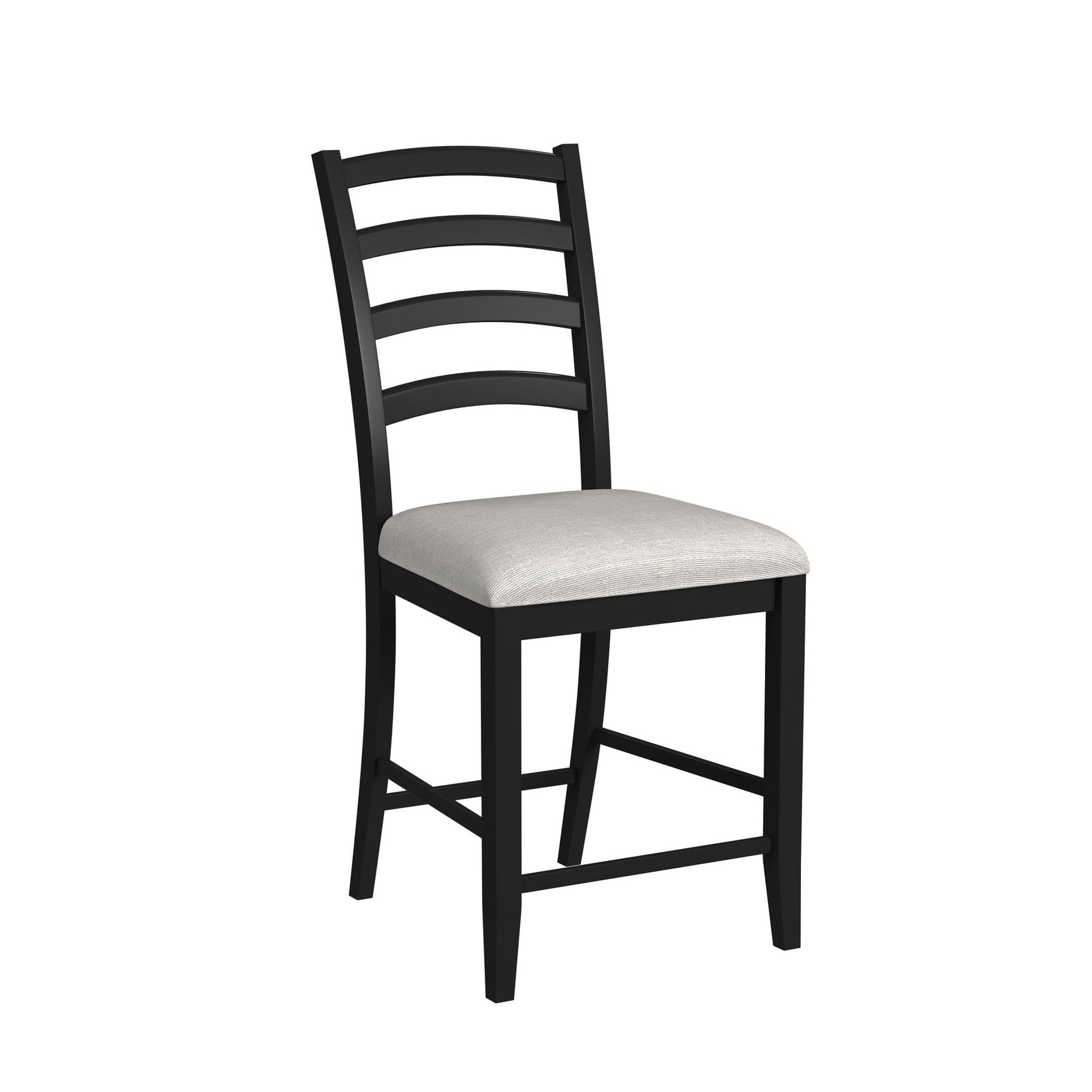 Tulane 5pc Counter Table & 4 Counter Chairs with Beige Fabric in Oak & Black - Tampa Furniture Outlet