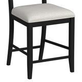 Tulane 5pc Counter Table & 4 Counter Chairs with Beige Fabric in Oak & Black - Tampa Furniture Outlet