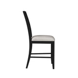 Tulane 5pc Counter Table & 4 Counter Chairs with Beige Fabric in Oak & Black - Tampa Furniture Outlet