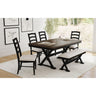 Tulane 6PC Dining Set with Table, 4 Chairs, and Bench in Oak and Black – SKU D-14460-8-6DS | Elements