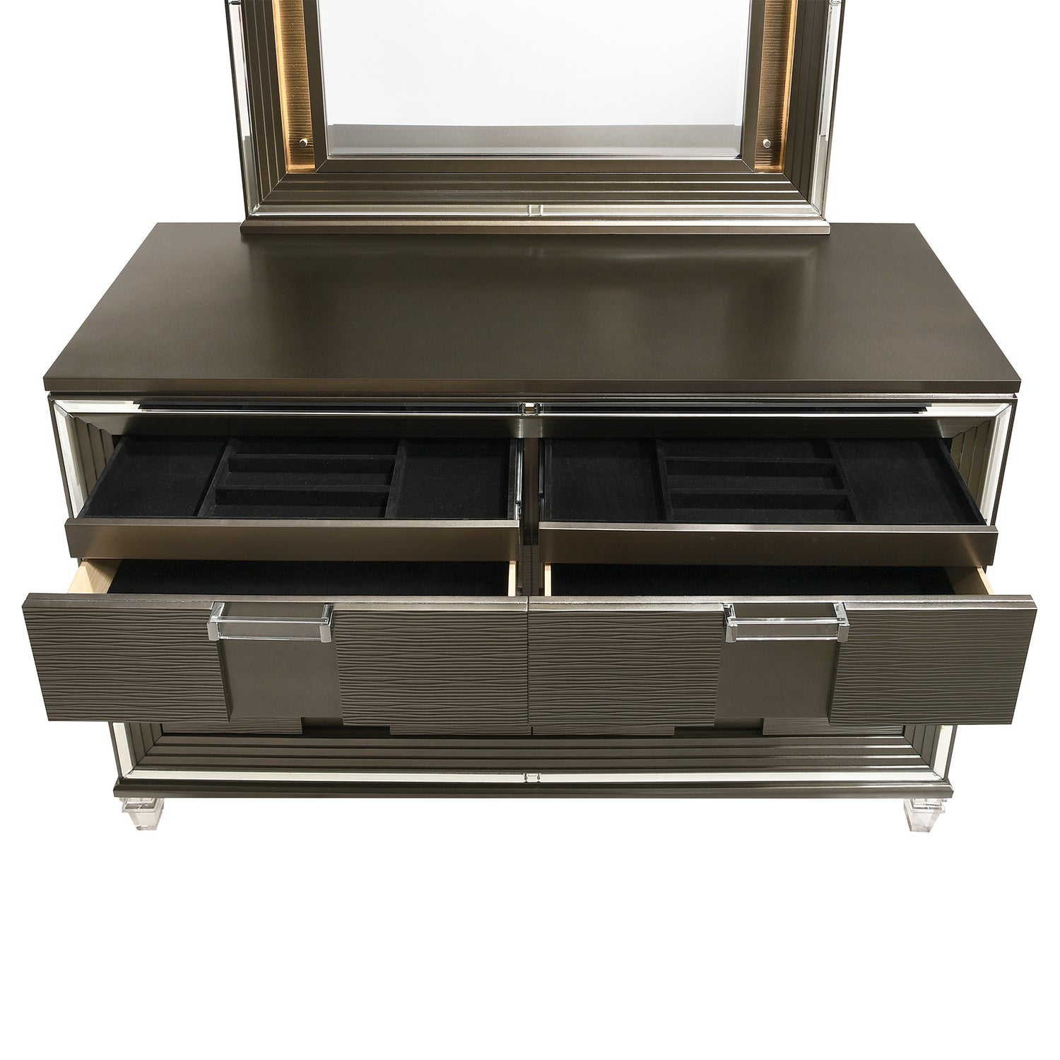 Twenty Nine 6-Drawer Dresser w/ Mood Lighting Mirror - Tampa Furniture Outlet
