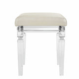 Twenty Nine Dressing Stool W/Acrylic Leg White