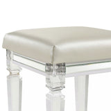 Twenty Nine Dressing Stool W/Acrylic Leg White - Tampa Furniture Outlet