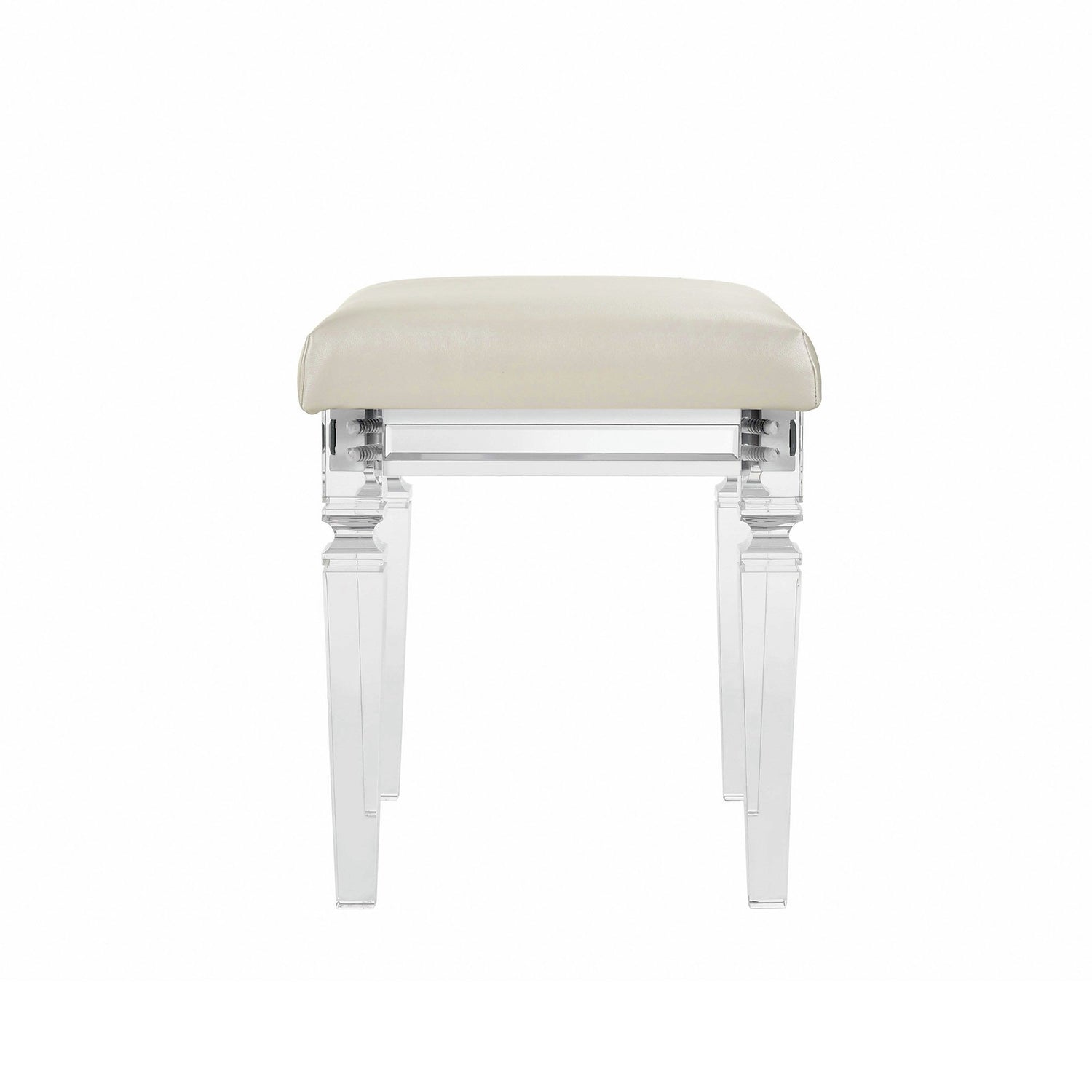 Twenty Nine Dressing Stool W/Acrylic Leg White - Tampa Furniture Outlet