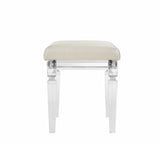 Twenty Nine Dressing Stool W/Acrylic Leg White - Tampa Furniture Outlet