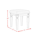 Twenty Nine Dressing Stool W/Acrylic Leg White - Tampa Furniture Outlet