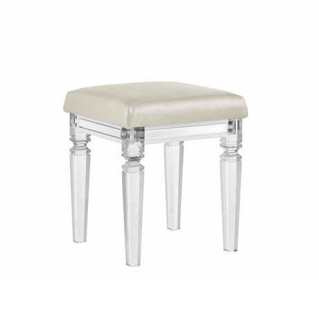 Twenty Nine Dressing Stool W/Acrylic Leg White - Tampa Furniture Outlet