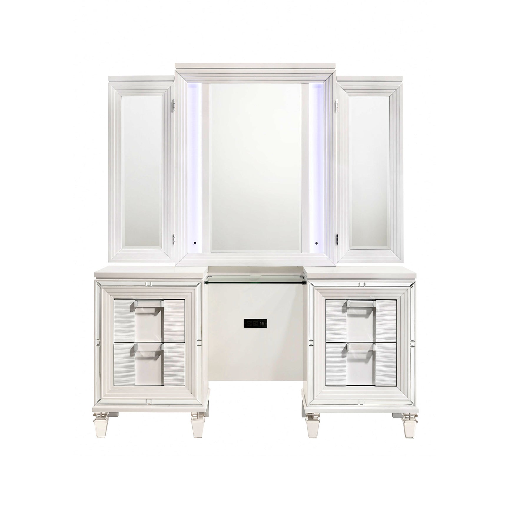 Twenty Nine Dressing Set w/LED & USB Plug White - Tampa Furniture Outlet